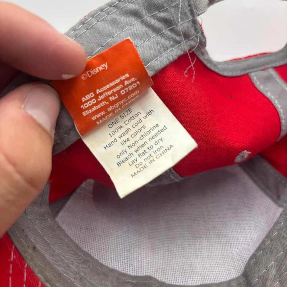 Disney Mickey Mouse Youth Baseball Hat Red Gray Adjustable Cap